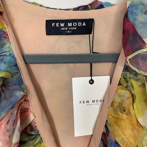 FEW MODA Floral Charla Side Zip long Sleeve Dress - Picture 7 of 13